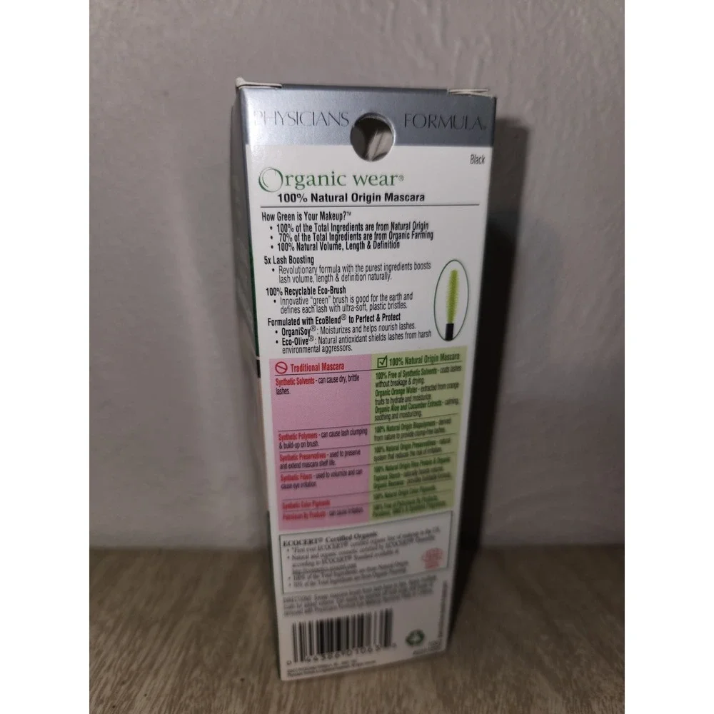 Physicians‎ Formula Organic Wear Mascara, Black 1063 New In Box